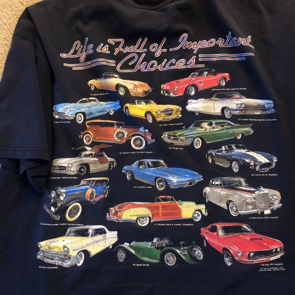 Classic Cars T-Shirt - Multicolor Size XXL